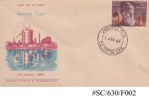 Jamsetji Tata Commemoration Stamp, Issued On 07 01 1965, Fdc 1